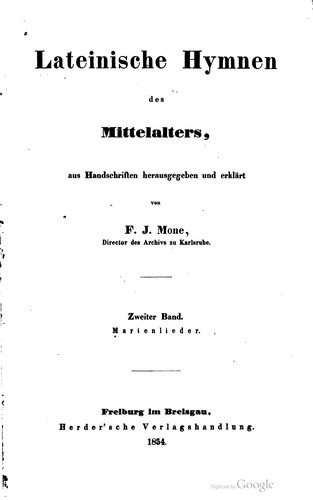 Lateinische Hymnen des Mittelalters