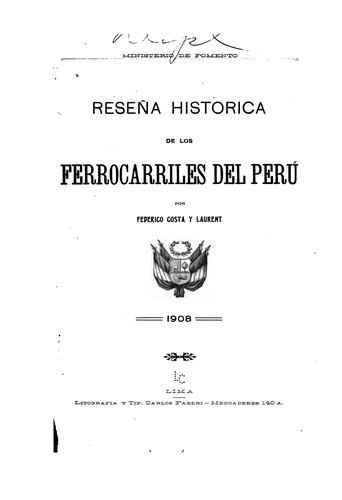 Resenña historica de los ferrocarriles del Perú