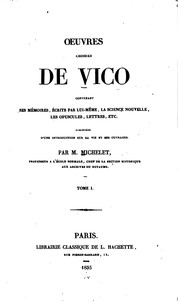 Oeuvres choisies de Vico, contenant ses mémoires