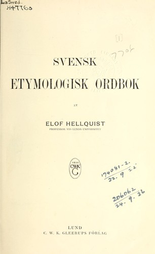 Svensk etymologisk Ordbok