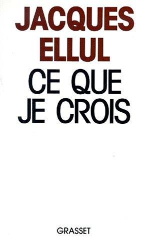 Ce que je crois