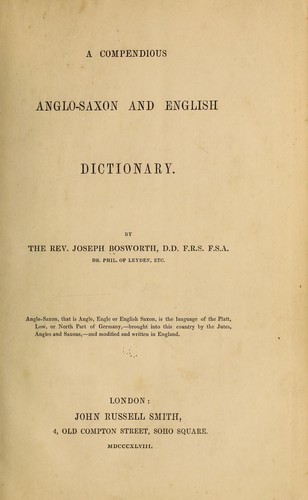 A compendious Anglo-Saxon and English dictionary