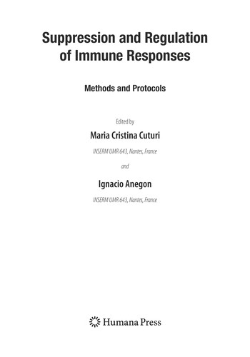 Suppression and regulation of immune responses