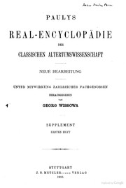 Paulys Real-encyclopädie der classischen Altertumswissenschaft