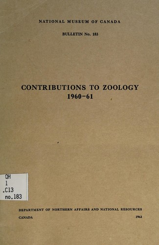 Contributions to zoology 1960-61