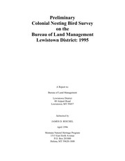 Preliminary colonial nesting bird survey on the Bureau of Land Management