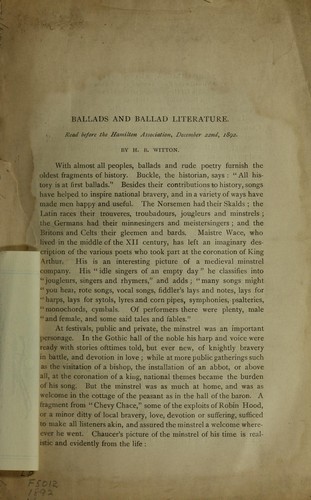 Ballads and ballad literature