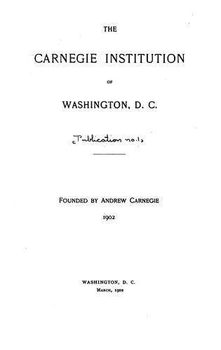 The Carnegie Institution of Washington