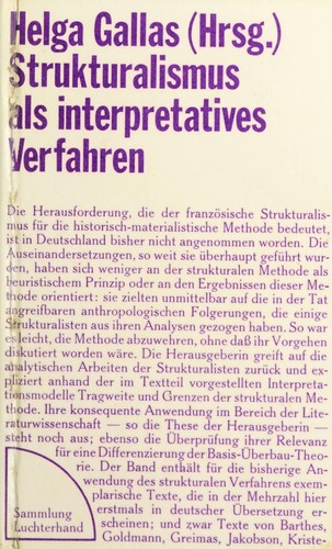 Strukturalismus als interpretatives Verfahren