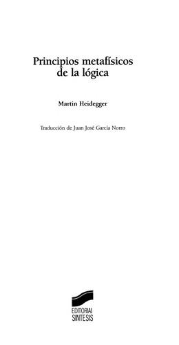 Principios metafi sicos de la lo gica