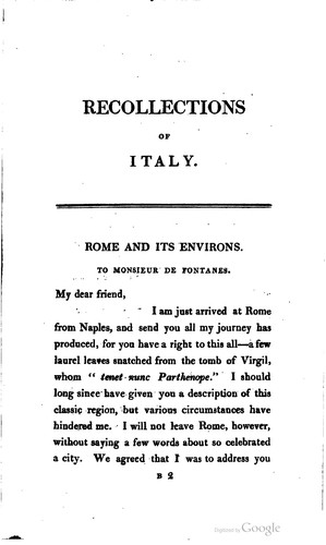 Recollections of Italy, England and America