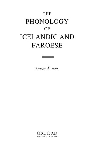 The phonology of Icelandic and Faroese