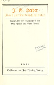 Ideen zur Kulturphilosophie