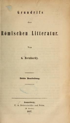 Grundriss der römischen litteratur
