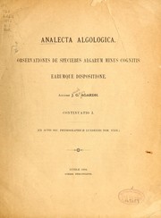 Analecta algologica