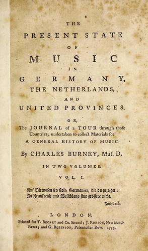 The present state of music in Germany, the Netherlands and United Provinces