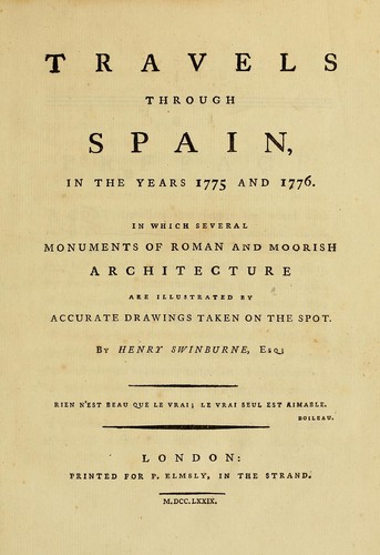Travels through Spain, in the years 1775 and 1776