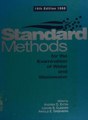 Standard methods for the examination of water and wastewater
