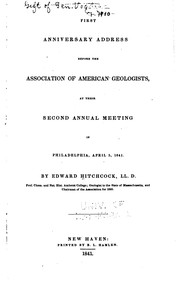 First anniversary address before the Association of American Geologists, at their second annual meeting in Philadelphia, April 5, 1841