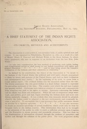 A brief statement of the Indian rights association