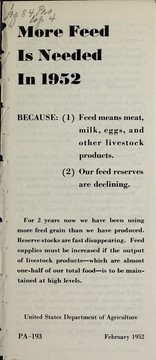 More feed is needed in 1952