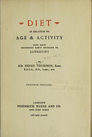 Diet in relation to age & activity