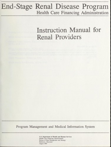 Instruction manual for renal providers