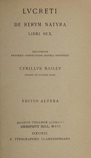 Lvcreti De rervm natvra libri sex