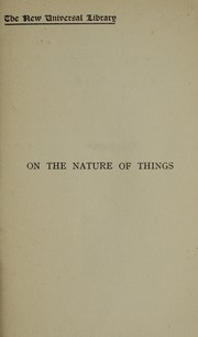 On the nature of things (De Rerum Natura)