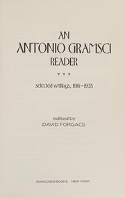 An Antonio Gramsci Reader