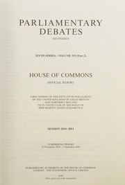 Parliamentary Debates, House of Commons - Bound Volumes
