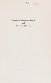 Generalized harmonic analysis, and Tauberian theorems