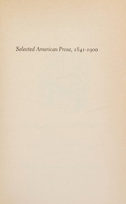 Selected American prose, 1841-1900