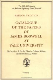 Catalogue of the papers of James Boswell at Yale University