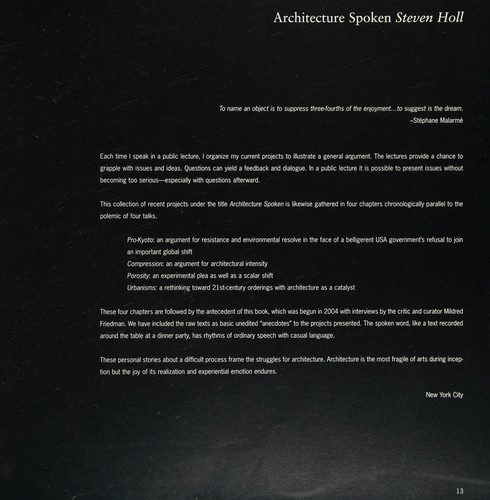Architecture spoken