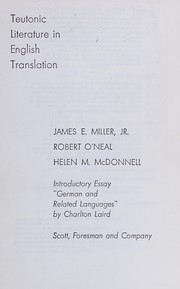 Teutonic Literature in English Translation
