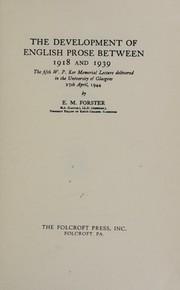 The development of English prose between 1918 and 1939