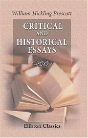 Critical and historical essays ..