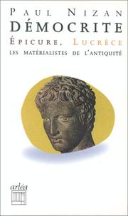 Démocrite, Epicure, Lucrèce
