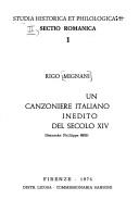 Un canzoniere italiano inedito del secolo XIV (Beinecke Phillipps 8826)
