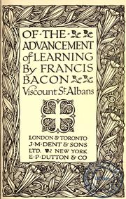 Advancement of learning ; Novum organum ; New Atlantis