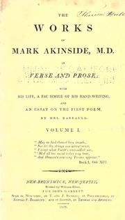 The works of Mark Akinside, M.D. in verse and prose