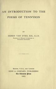 An introduction to the poems of Tennyson