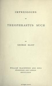 Impressions of Theophrastus Such