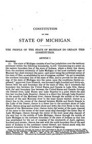 Constitution of the state of Michigan