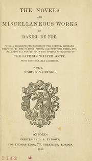 The novels and miscellaneous works of Daniel De Foe