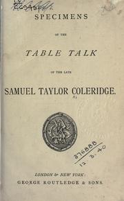 Specimens of the Table Talk