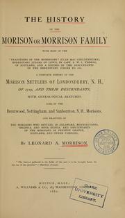 The history of the Morison or Morrison family