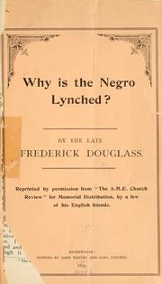 Why Is the Negro Lynched