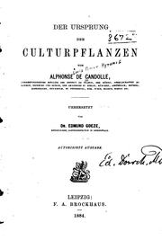 Der Ursprung der Culturpflanzen